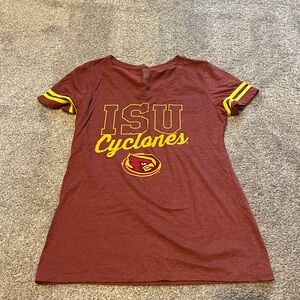 ISU Cyclones Women's Maroon and Yellow Top